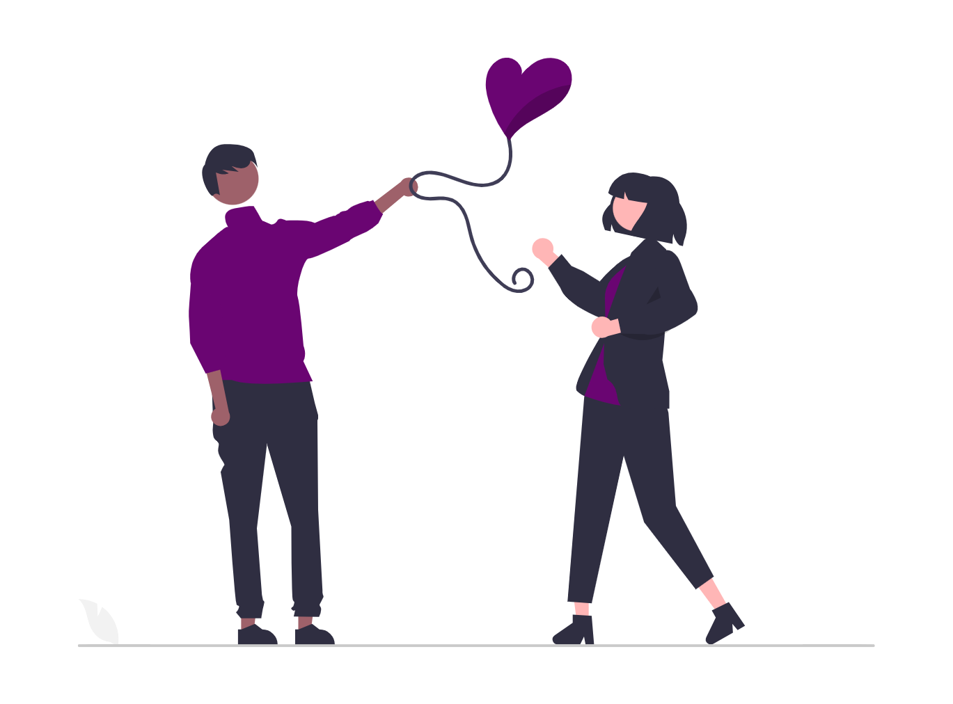 Couple in love connecting